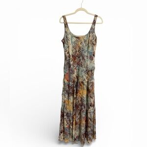 Kasper Multicolor Floral Tiered Sleeveless Maxi Dress Cottagecore Y2K 12 Boho